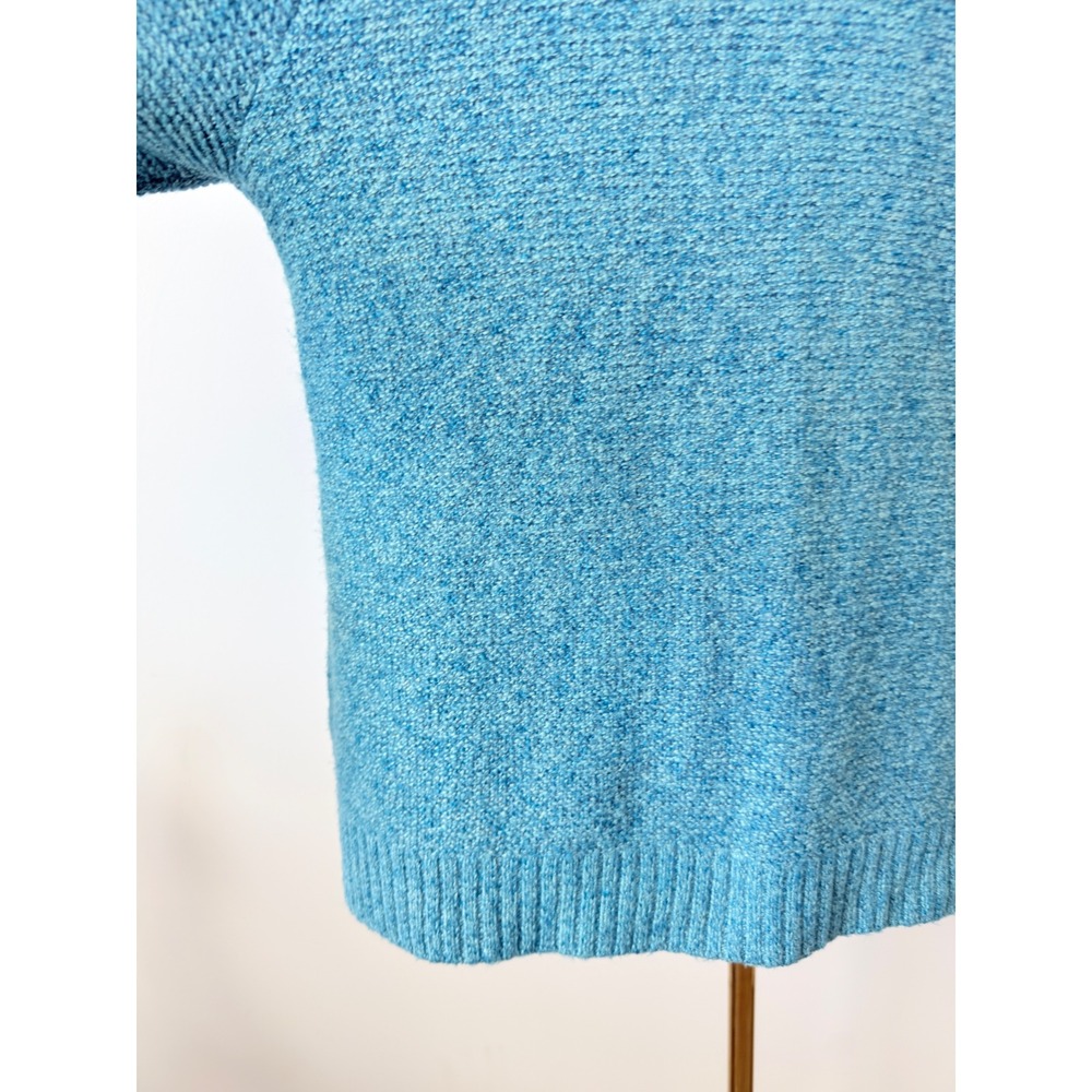 J. Jill Womens Turquoise Blue Marled V-Neck Knit Pullover Sweater Size Large - Picture 10 of 14